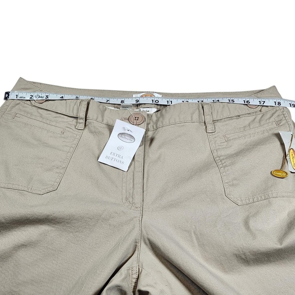 NWT Talbots Woman Petites‎ 16W Classic Fit Stretch Crop Pants Beige - Picture 9 of 12